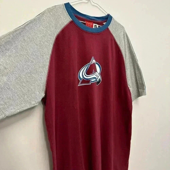 Reebok Face Off Collection NHL Colorado Avalanche Logo Shirt Maroon Men's XL - Picture 7 of 12